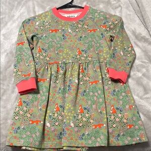 Mini Boden Kids Dress - Green with Red and Orange Accents